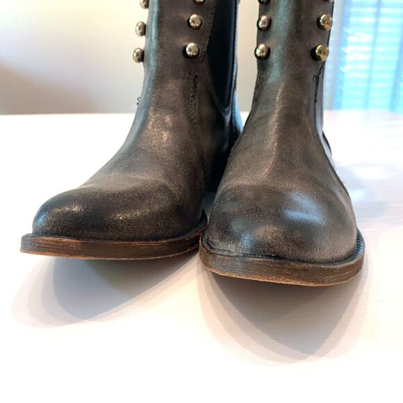 Lucchese Women's Spirit Gray Brandy Calf‎ Short Riding Western Boots Size 7.5 M - Picture 6 of 13